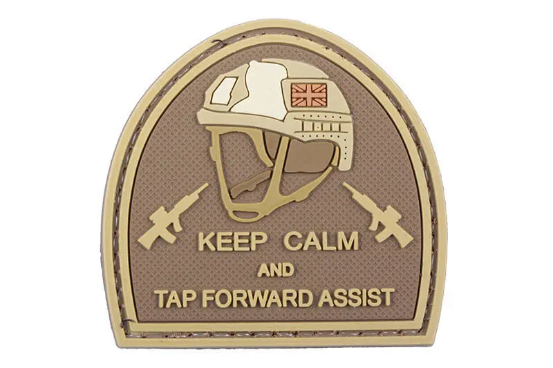 Patch PVC Keep Calm and Tap Forward i tan farve