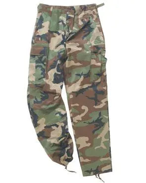 Woodland camouflage bukser med sidelommer og forstærkede knæ