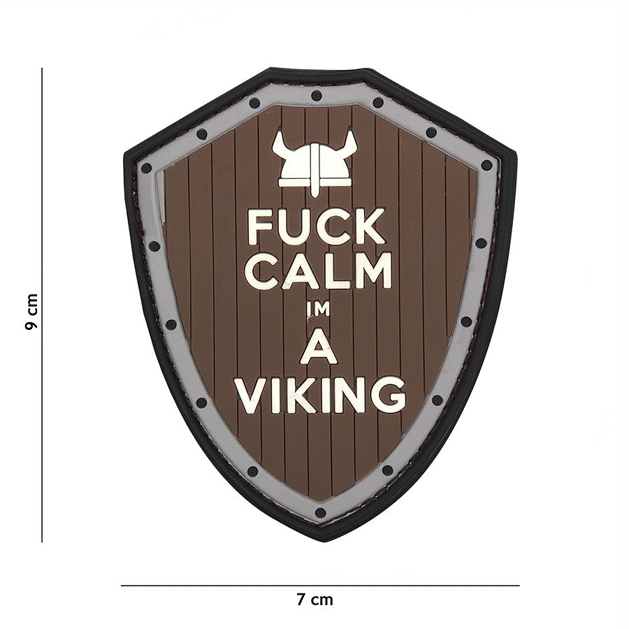 Patch PVC, Fuck Calm, Brun/Grå 101 Inc