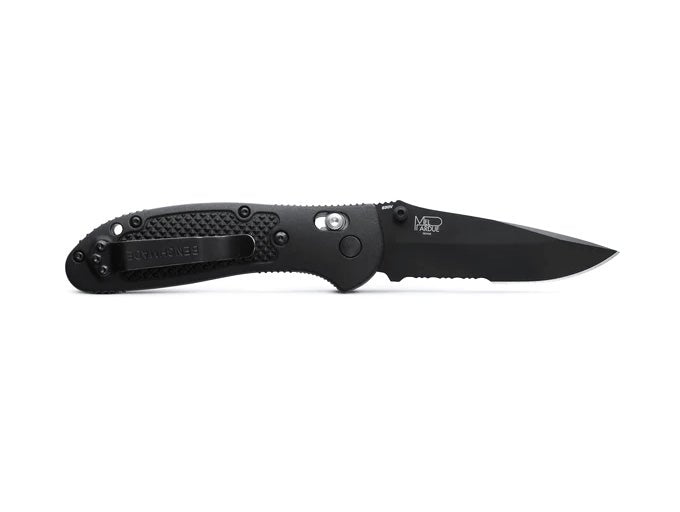 Benchmade 551SBK-S30V Griptilian foldekniv med sort CPM-S30V drop-point blad og sort Grivory-skæfte
