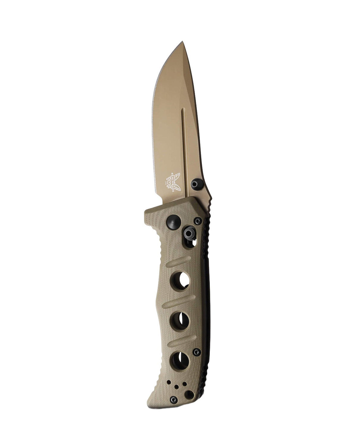 Benchmade 273FE-05 Mini Adamas foldekniv med Flat Earth Cerakote-blad og OD Green G10-skæfte