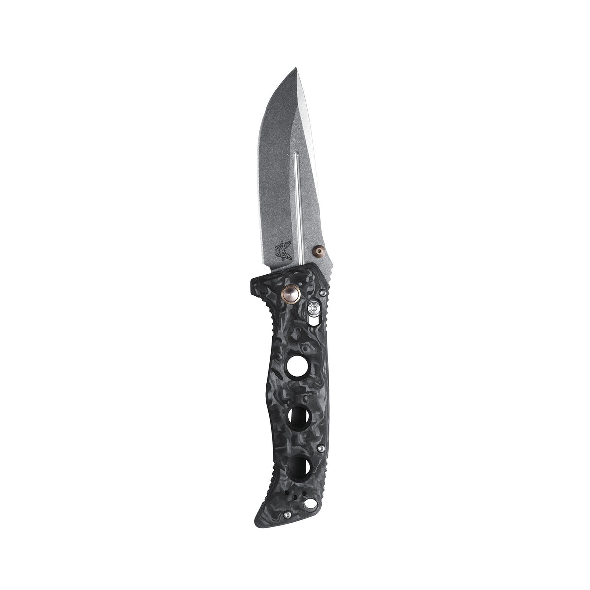 Benchmade 275-05 Adamas foldekniv med drop point-blad i CPM MagnaCut og skæfte i marmoreret carbonfiber