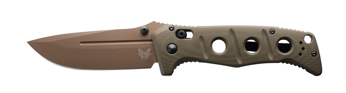 Benchmade 275FE-04 Adamas foldekniv med Flat Earth Cerakote-blad og OD Green G10-skæfte