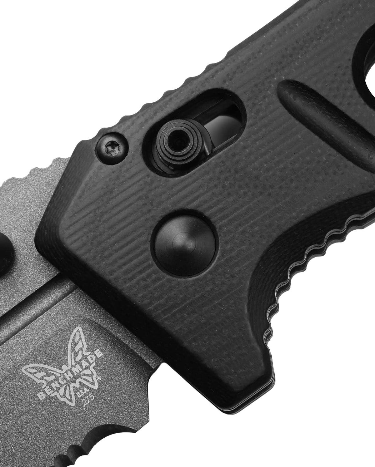 Benchmade 275SGY-03 Adamas foldekniv med delvist savtakket Tungsten Gray Cerakote-blad og sort G10-skæfte