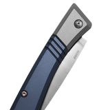 Benchmade 315 Successor slip-joint-lommekniv med M390 drop point-blad i satin og skæfte i Crater Blue aluminium med Ash Gray-bolstere