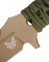 Benchmade 375FE-02 Fixed Adamas taktisk kniv med Flat Earth Cerakote MagnaCut-blad og OD Green paracord-greb
