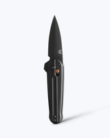 Benchmade 491BK-02 Lowden helsort foldekniv med CPM-S90V spear-point blad, sort G10-skæfte og Burnt Copper-detaljer