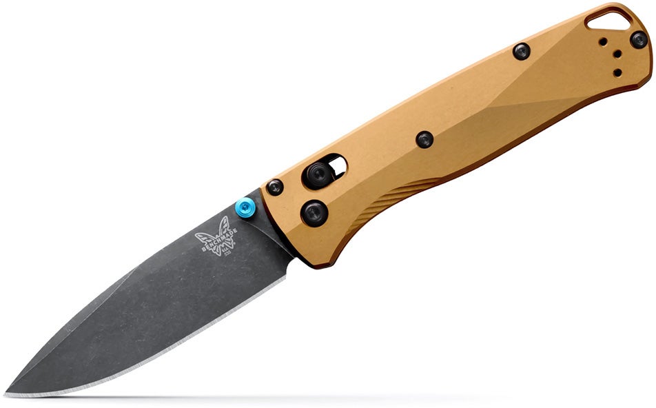 Benchmade 535BK-07 Bugout foldekniv med sort CPM-M390 drop-point blad og skæfte i Burnt Brass aluminium
