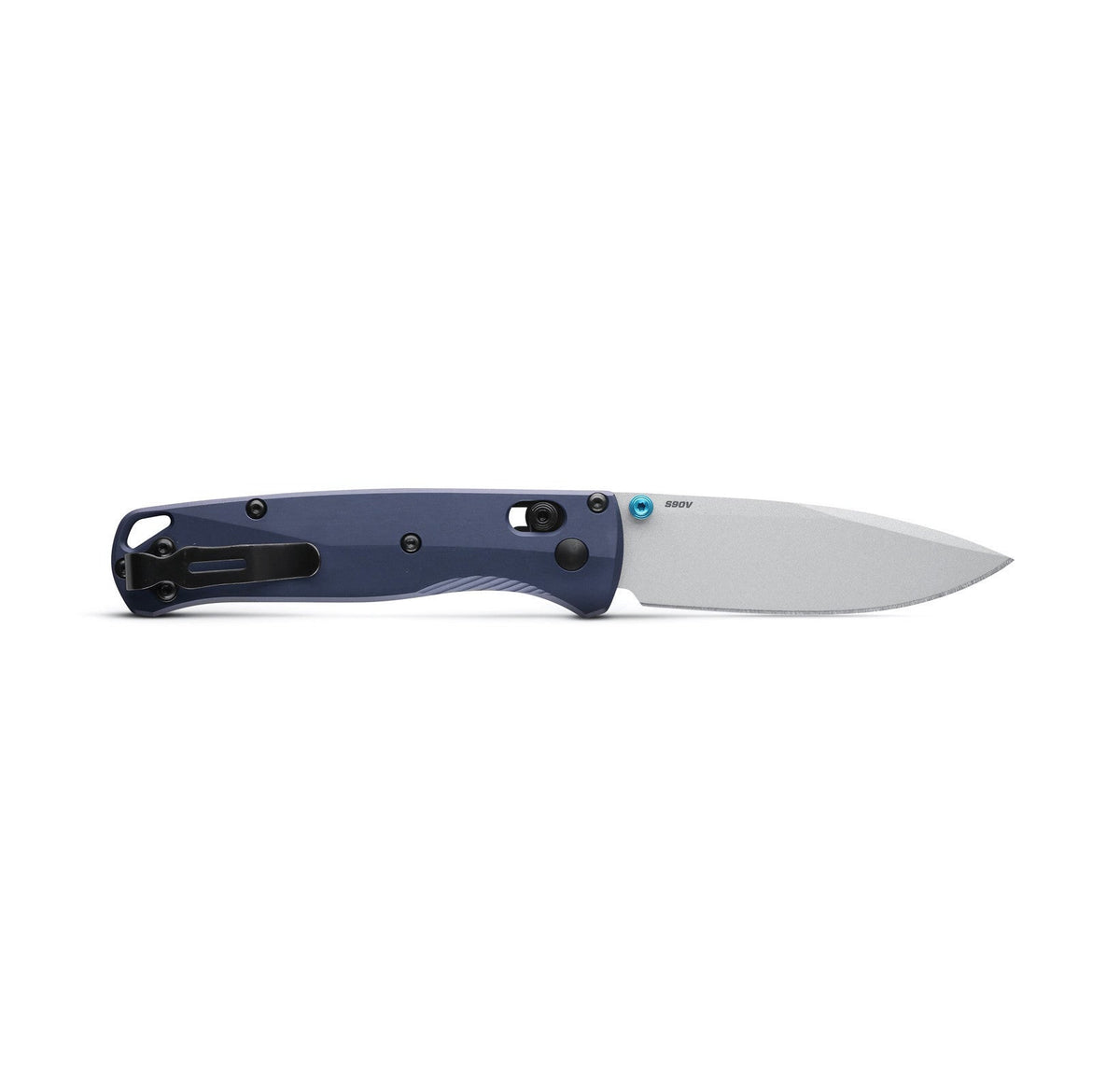 Benchmade 535SL-13 Bugout foldekniv med CPM-S90V drop-point blad i Cerakote Crushed Silver og skæfte i Crater Blue aluminium