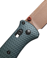 Benchmade 537FE-2601 Bailout foldekniv i Taiga Green med CPM-S90V tanto-blad og skæfte i anodiseret aluminium