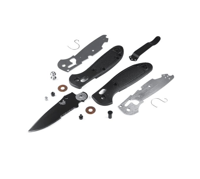 Benchmade 556SBK-S30V Mini Griptilian foldekniv med sort CPM-S30V drop-point blad og sort Grivory-skæfte