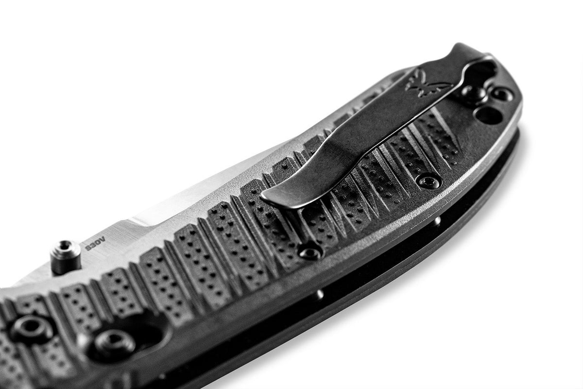Benchmade 570-1 Presidio II foldekniv med satinfinish CPM-S30V drop-point blad og sort CF-Elite-skæfte