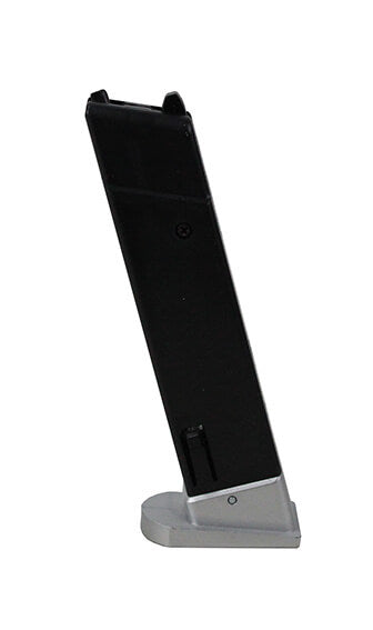 Airsoft magasin, manuel, M92FS, sølv 12 skuds