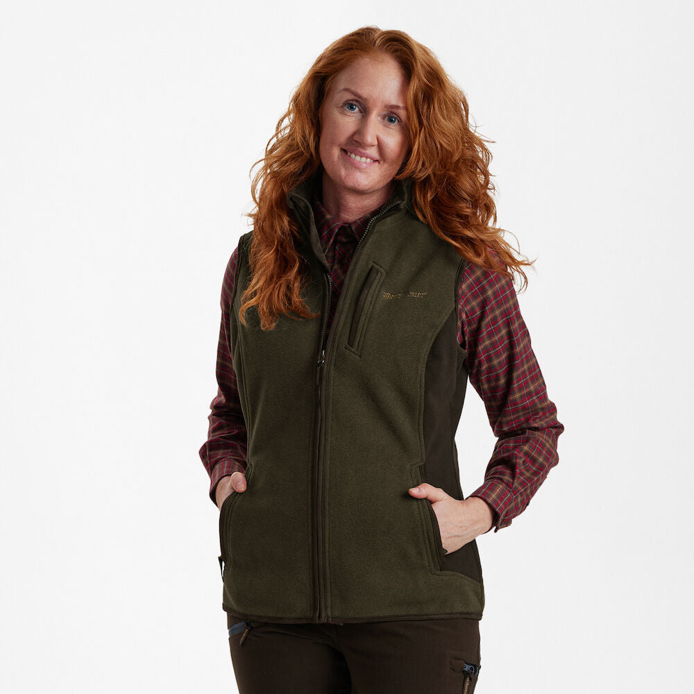 Deerhunter Lady PAM bonded fleecevest, Graphite Green Melange