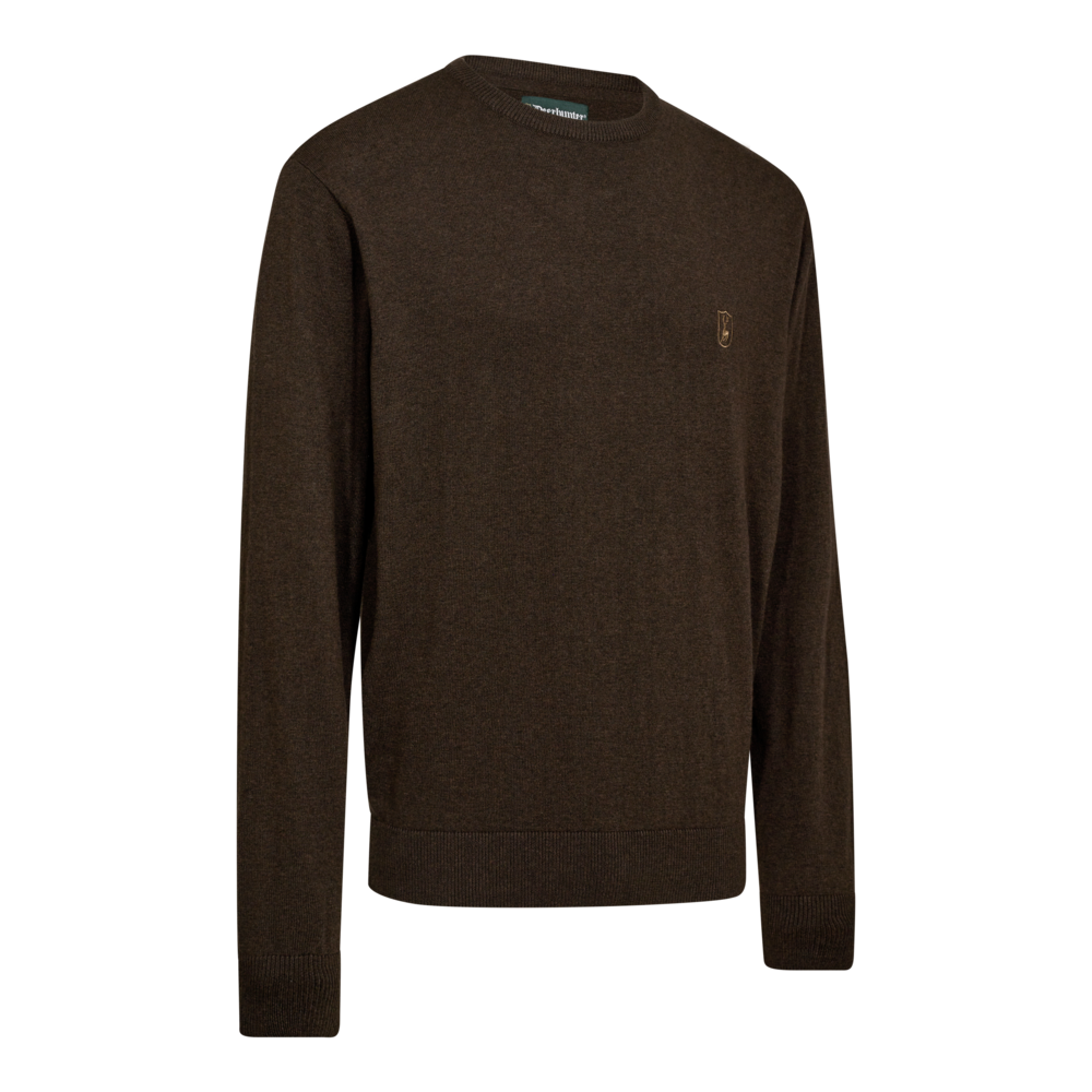 Deerhunter HARRINGTON strik med rund hals, Brown melange