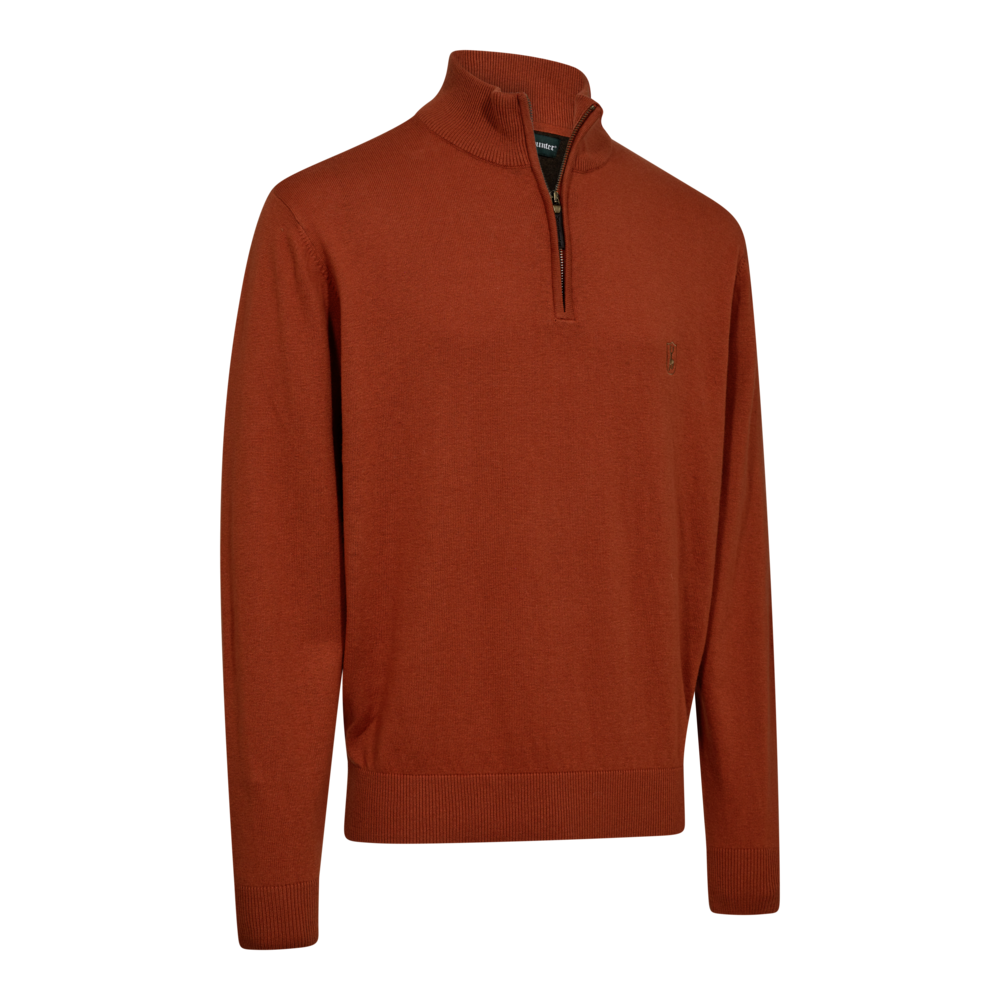 Deerhunter HARRINGTON strik med lynlåshals, Oak Rust Melange