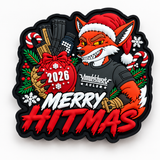 Merry Hitmas 2026 PVC patch fra Hank Tactical på hvid baggrund