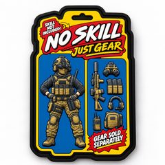 No Skill Just Gear PVC patch fra Hank Tactical på hvid baggrund