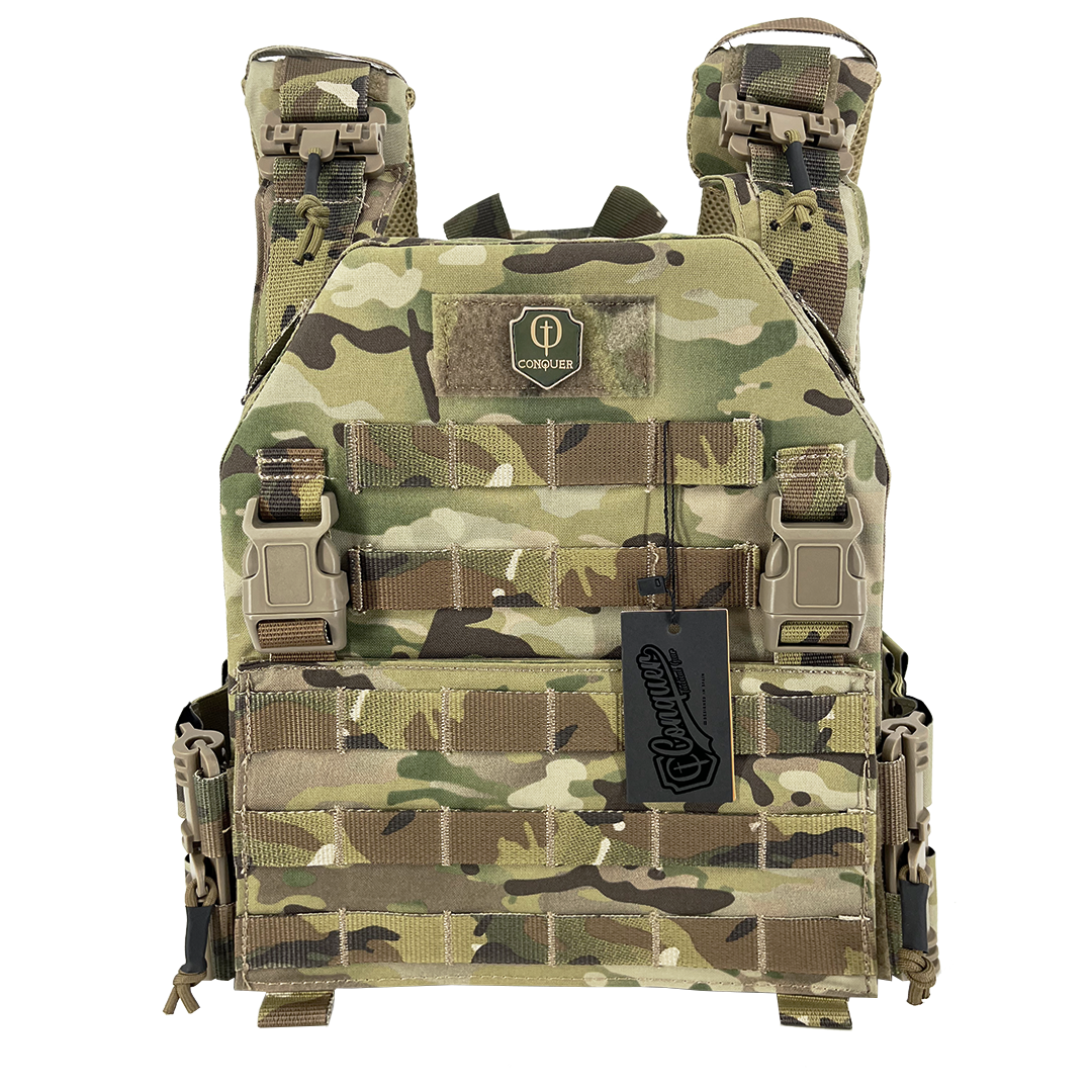 Conquer MPC 2.0 plate carrier i Multicam set forfra