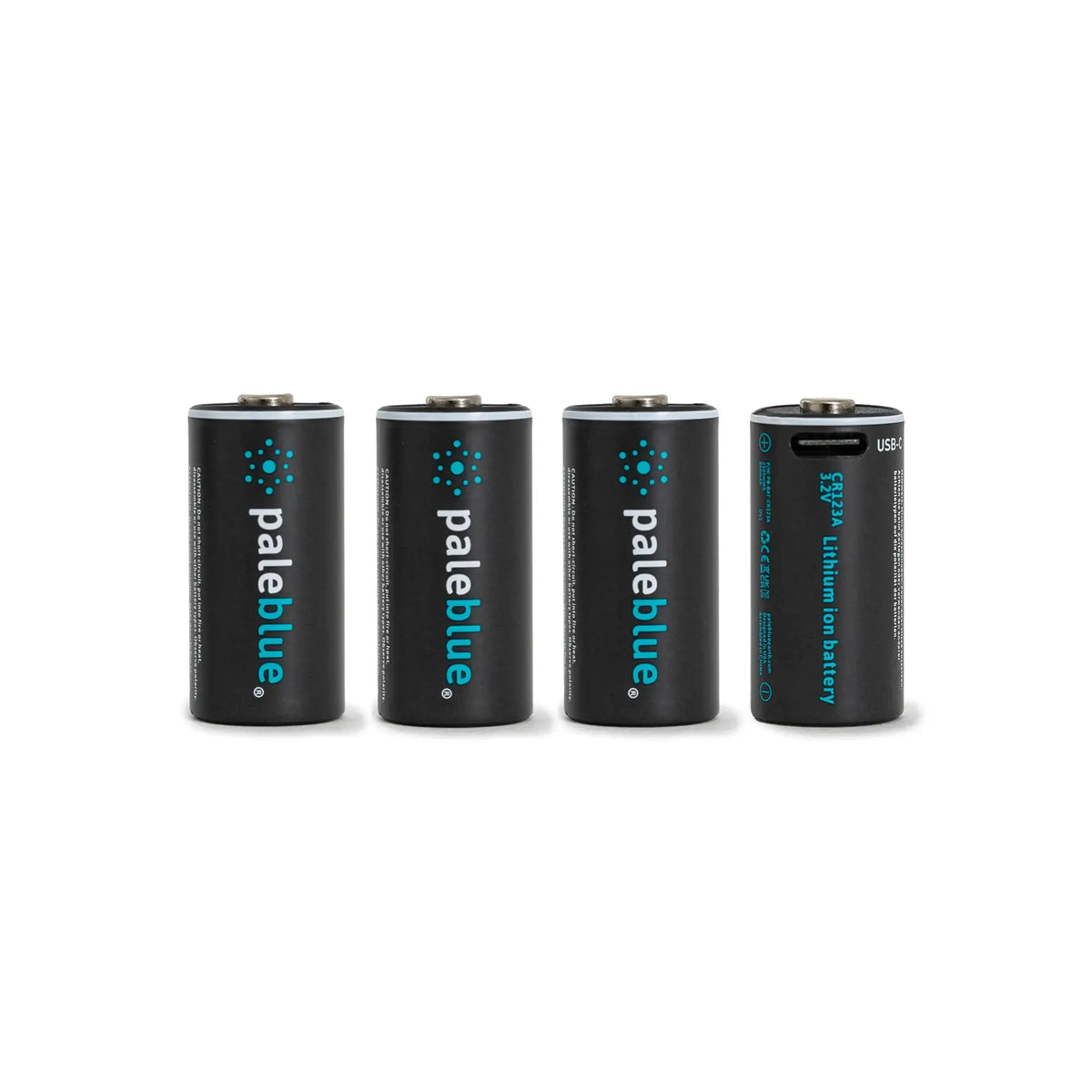 Pale Blue Genopladelige CR123A Batterier, 4 stk