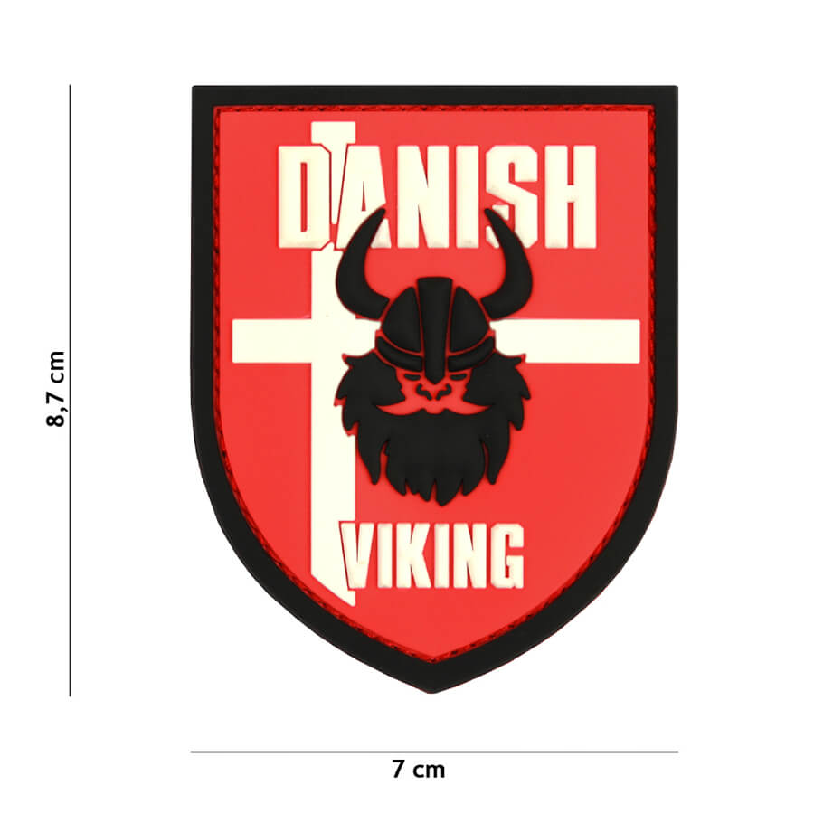 Patch, PVC, Viking med Dansk Flag