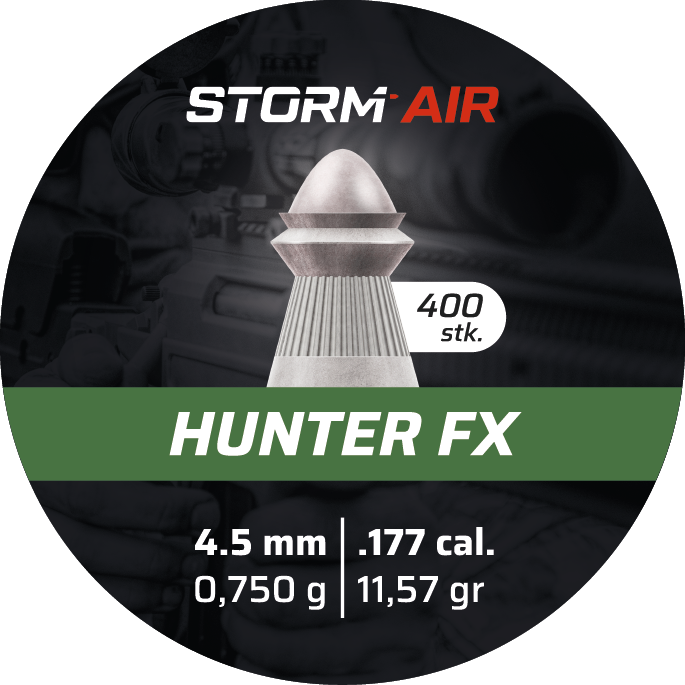 Storm Air Hunter FX hagl 4,5 mm, 0,750 g, 400 stk – etiket