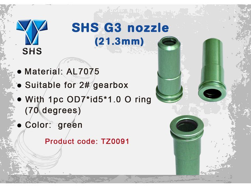 Nozzle, air, G3, 21,3mm, i aluminium med O-ring