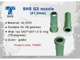 Nozzle, air, G3, 21,3mm, i aluminium med O-ring