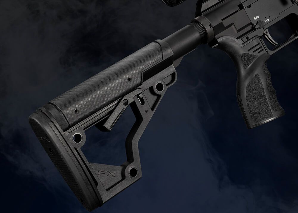 FX DRS MKII Tactical Compact PCP-luftgevær i 4,5 mm med aluminiumshandguard og AR15-kolbe