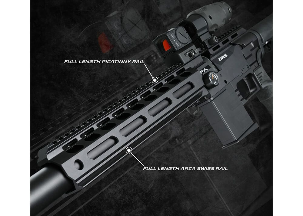 FX DRS Tactical 600 PCP-luftgevær i 4,5 mm med UG-1 greb og skinner i fuld længde