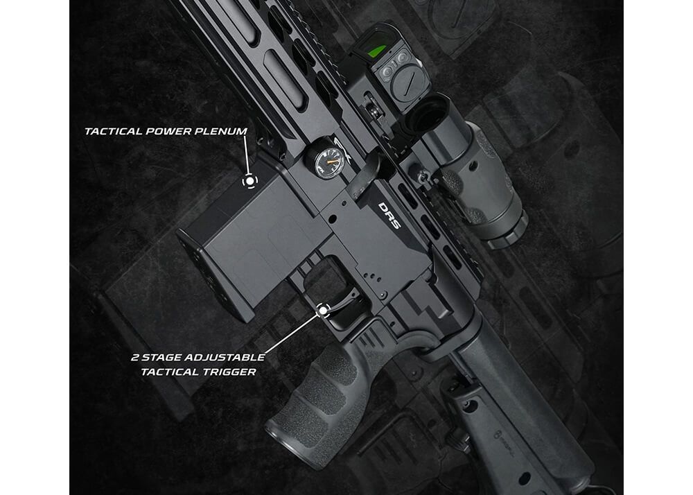 FX DRS Tactical 600 PCP-luftgevær i 4,5 mm med UG-1 greb og skinner i fuld længde