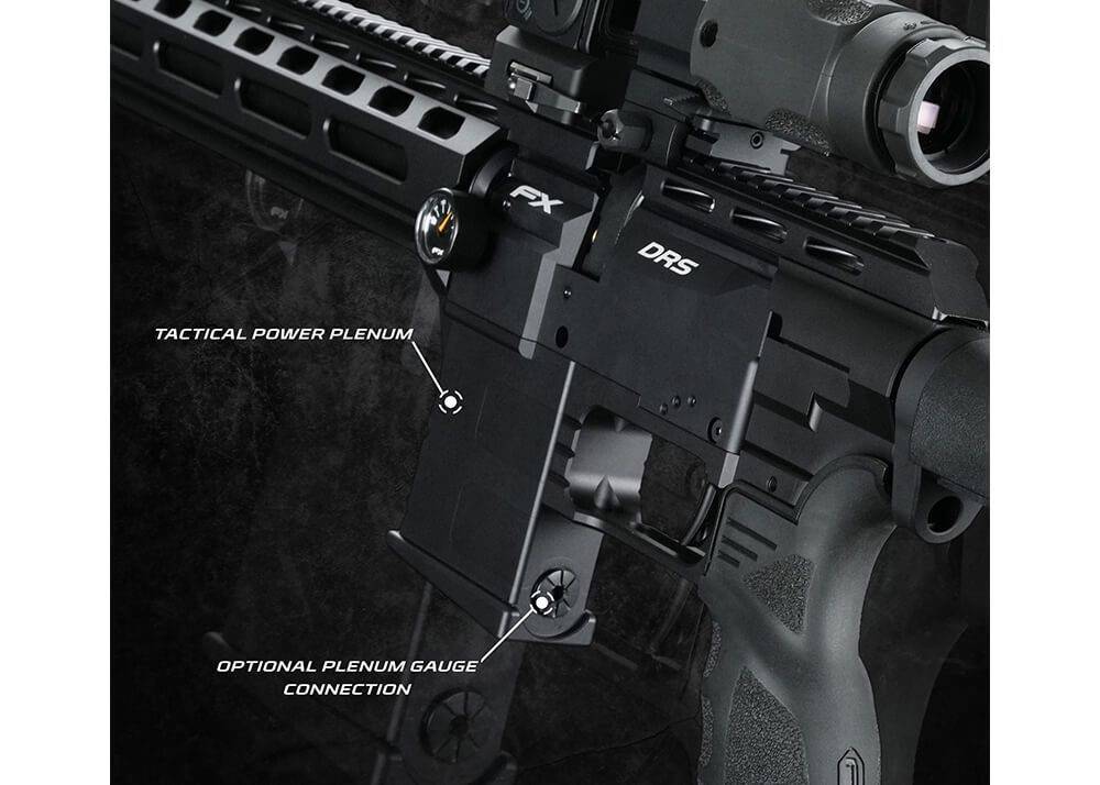 FX DRS Tactical 700 PCP-luftgevær i 4,5 mm med langt løb, UG-1 greb og Arca-Swiss-skinne