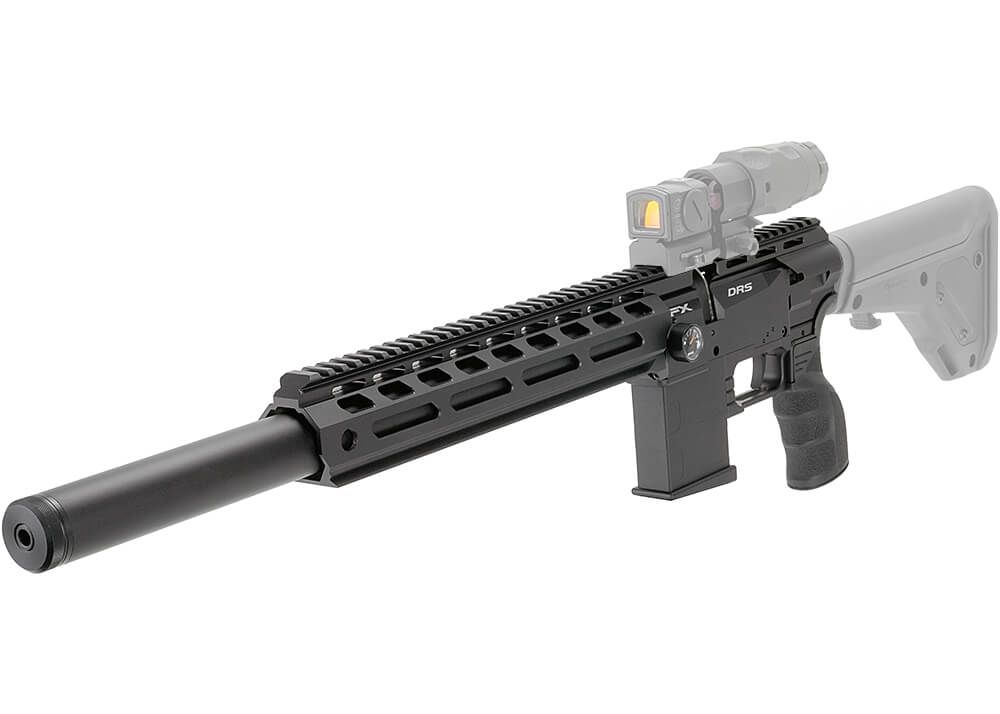 FX DRS Tactical 700 PCP-luftgevær i 4,5 mm med langt løb, UG-1 greb og Arca-Swiss-skinne